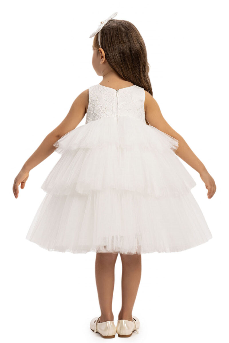 Ecru Girls Lace Tulle Dress 6-24 MONTH - 8