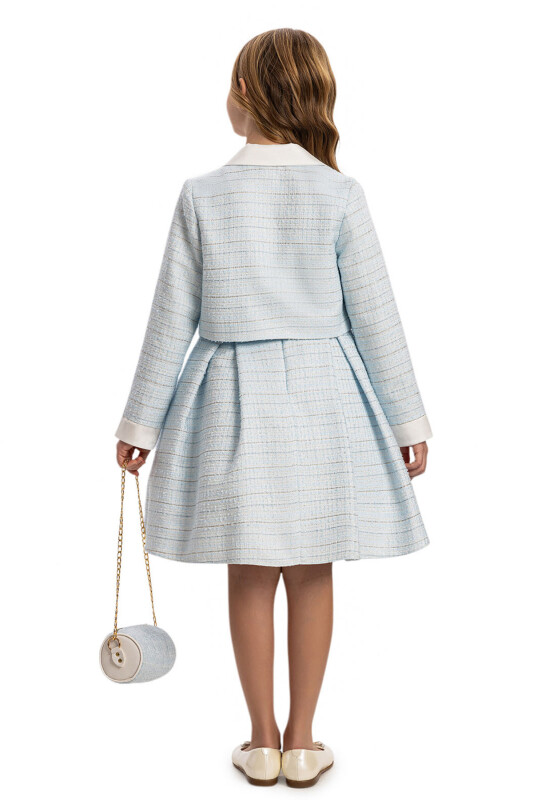 Blue Stylish Dress with handbag 8-14 AGE - 6