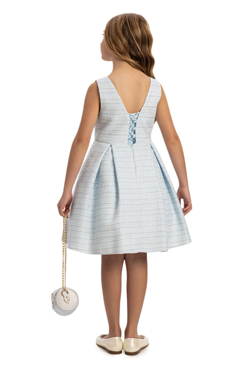 Blue Stylish Dress with handbag 8-14 AGE - 8