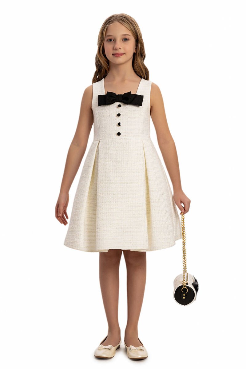 Ecru Stylish Dress with handbag 8-14 AGE - 9