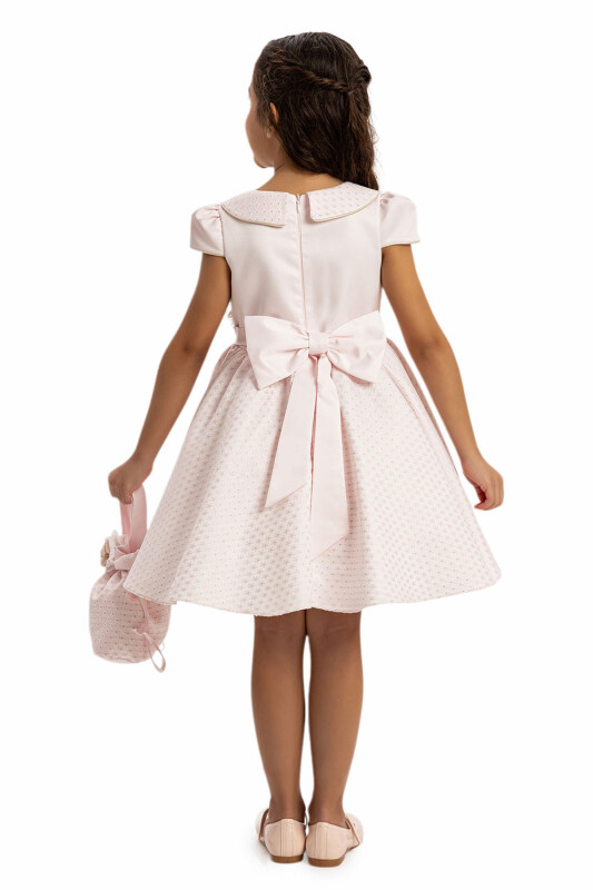 Powder Elegant Girls Dress with Matching Bag 3-7 AGE - 11