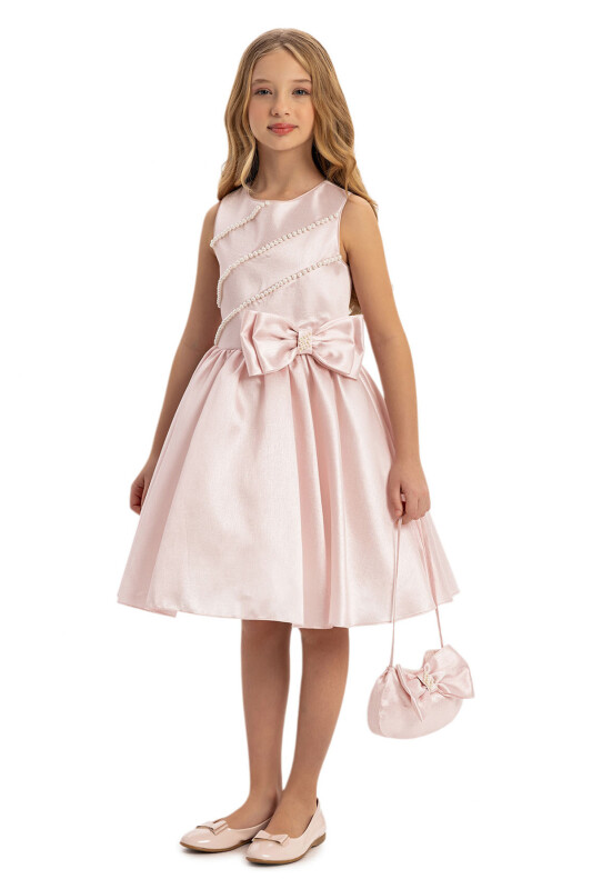 Powder Satin Dress with Matching Bag 8-14 AGE - 5