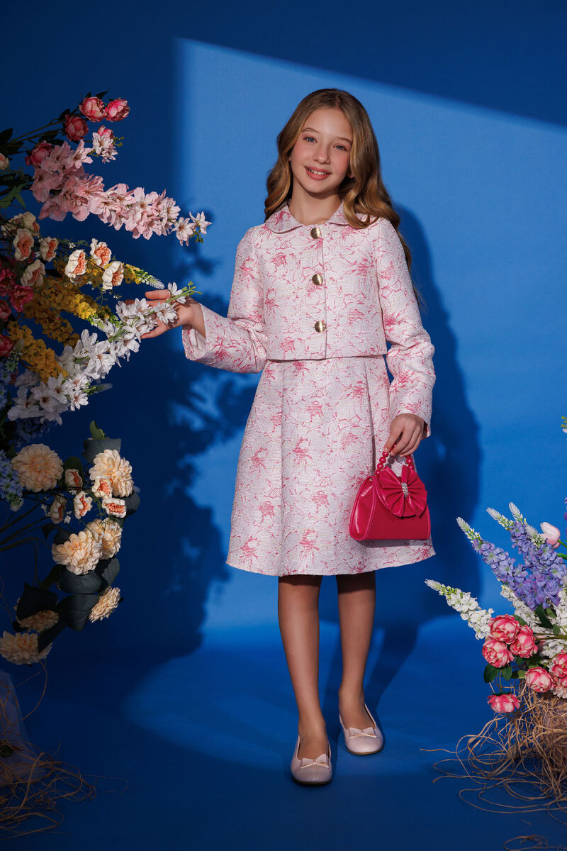 Fuchsia Dress with Jacket and Handbag 8-14 AGE - 2