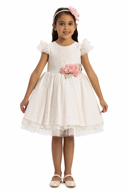 Powder Girls Dress with Hair Accessory 3-7 AGE 