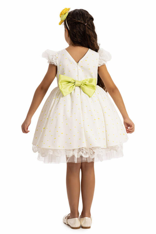 Green Girls Dress with Hair Accessory 3-7 AGE - 6