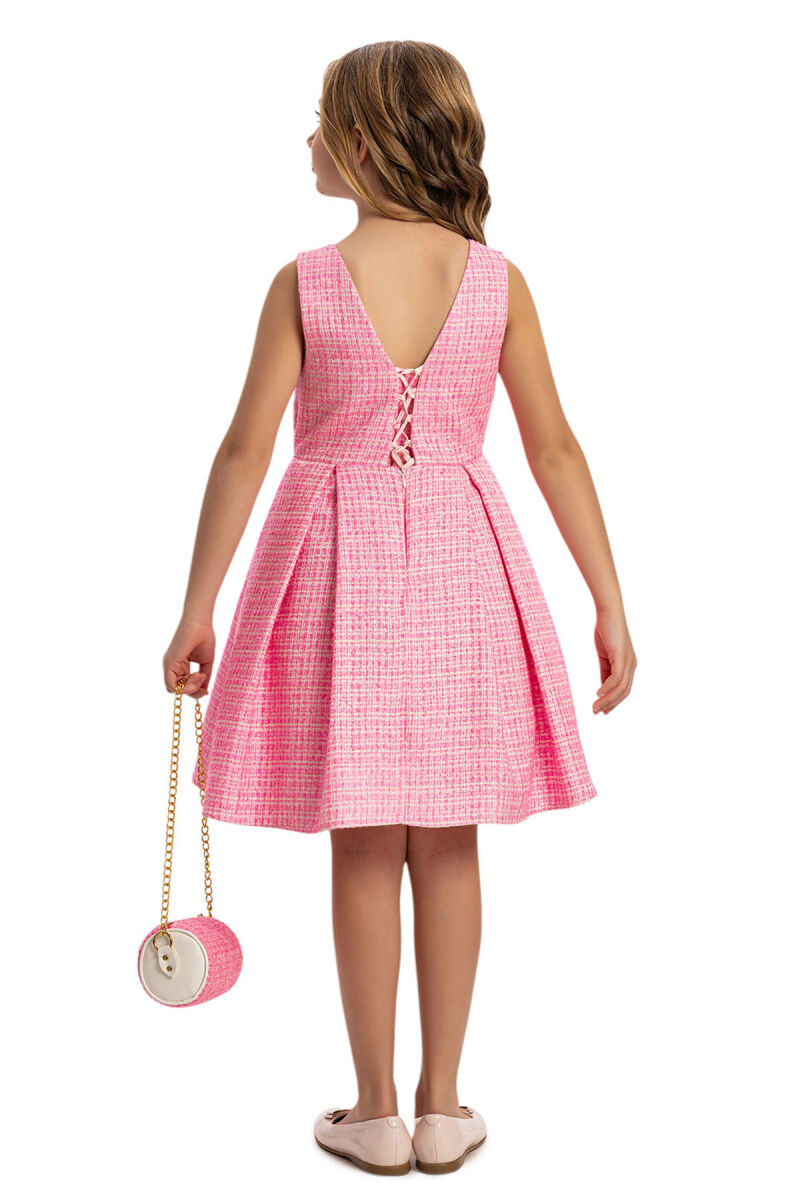 Pink Stylish Dress with handbag 8-14 AGE - 9