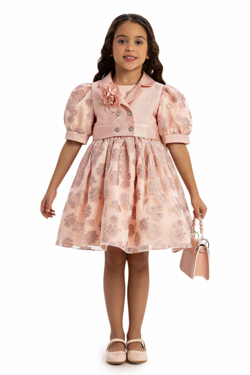 Powder Dress with Short Sleeve Bolero and Bag 3-7 AGE - 4