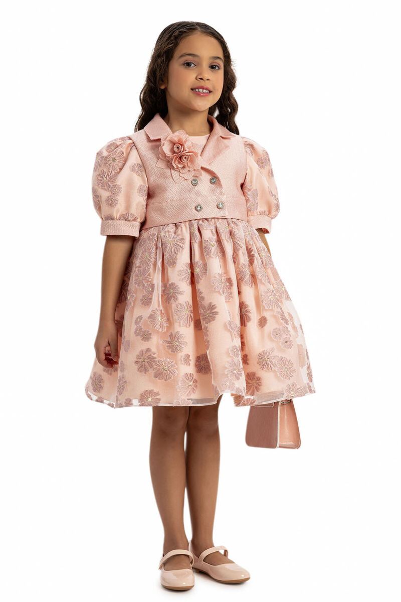 Powder Dress with Short Sleeve Bolero and Bag 3-7 AGE - 5