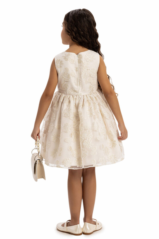 Beige Dress with Short Sleeve Bolero and Bag 3-7 AGE - 8