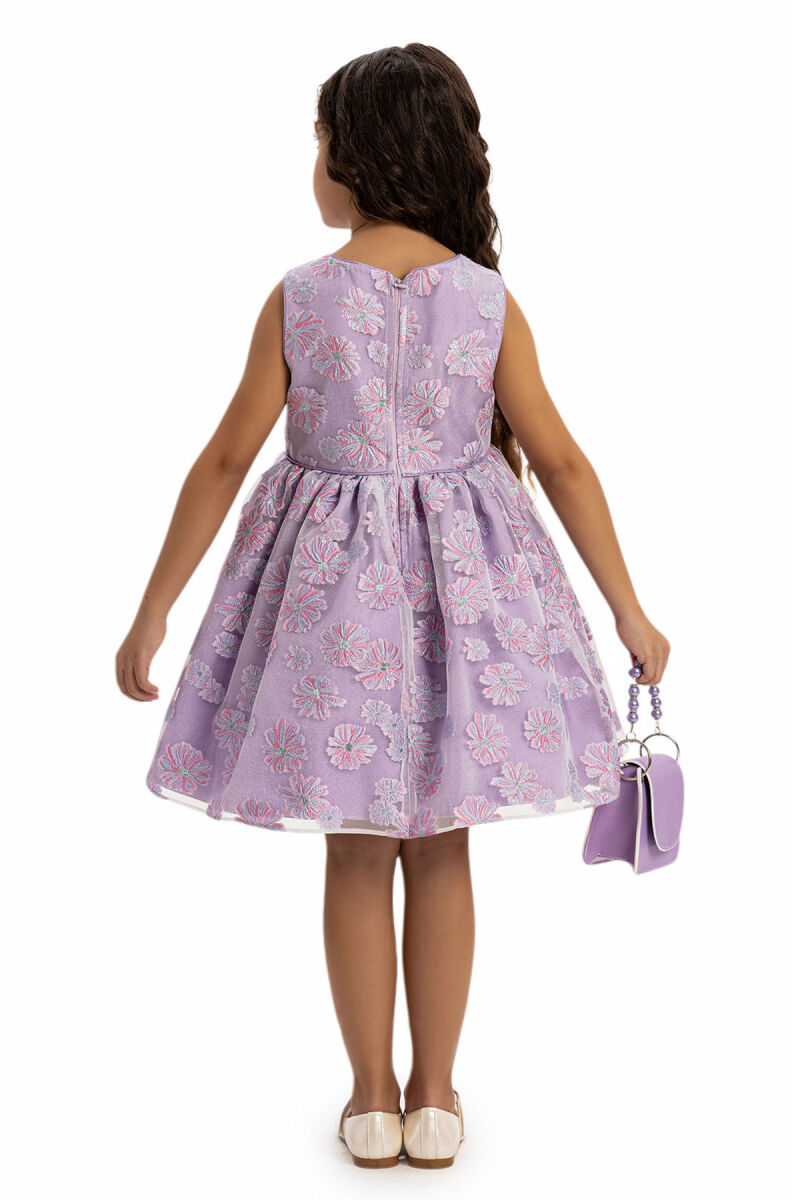 Lilac Dress with Short Sleeve Bolero and Bag 3-7 AGE - 11