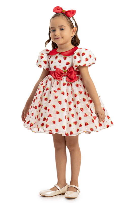 Red Strawberry Dress with Hair Accessory 6-24 MONTH - 2