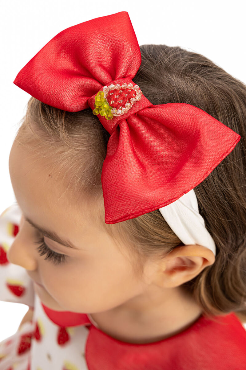 Red Strawberry Dress with Hair Accessory 6-24 MONTH - 6