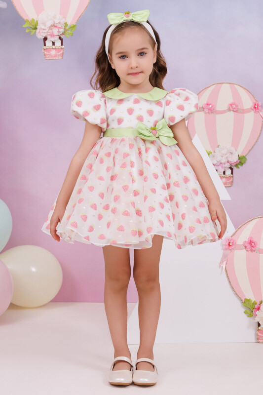 Pink Strawberry Dress with Hair Accessory 6-24 MONTH - 1