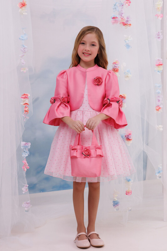 Pink Dress with Matching Bolero and Bag 3-7 AGE 