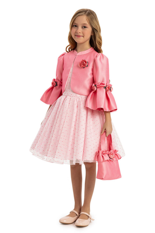 Pink Dress with Matching Bolero and Bag 3-7 AGE - 4