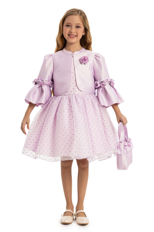 Lilac Dress with Matching Bolero and Bag 3-7 AGE - 3