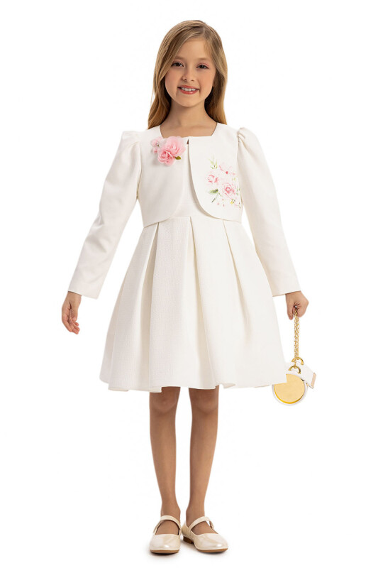 Ecru 3-Piece Elegant Girls Set 3-7 AGE - 3