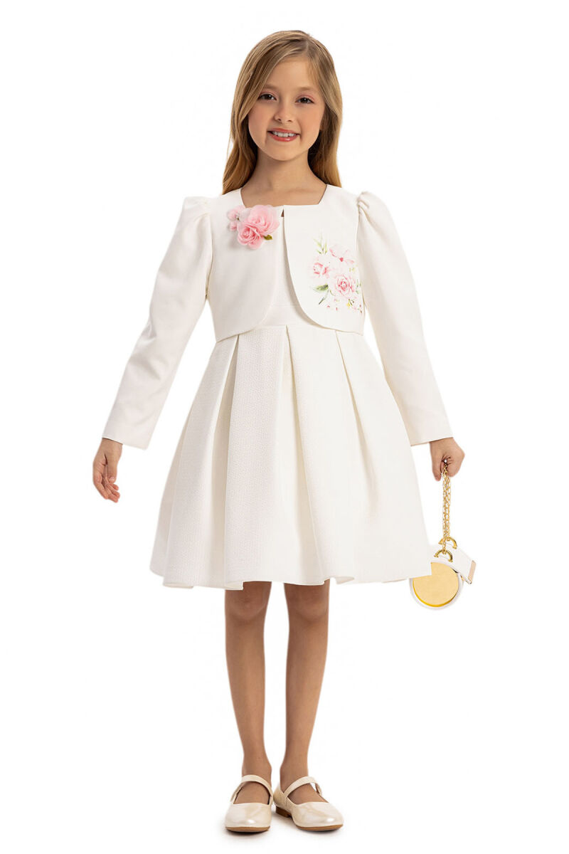 Ecru 3-Piece Elegant Girls Set 3-7 AGE - 3