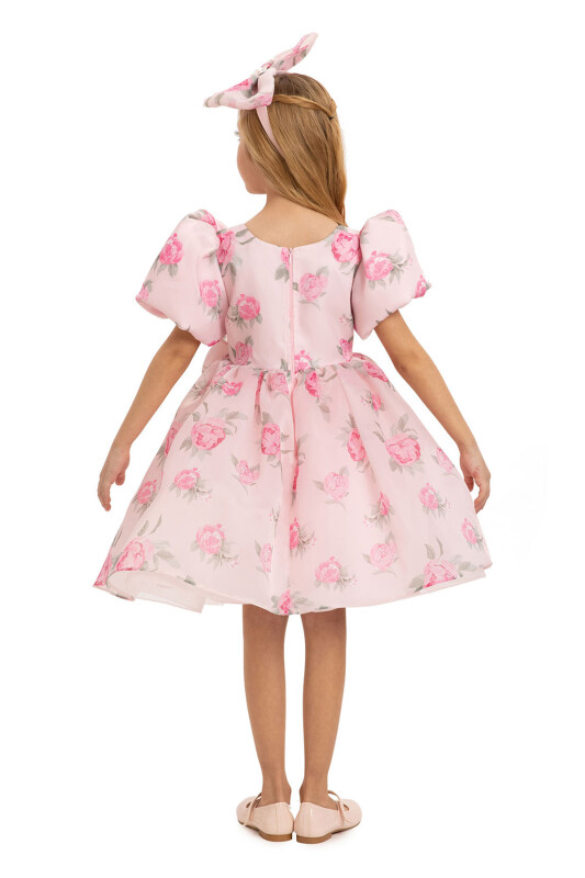 Powder Floral Dress with Hair Accessory 3-7 AGE - 9