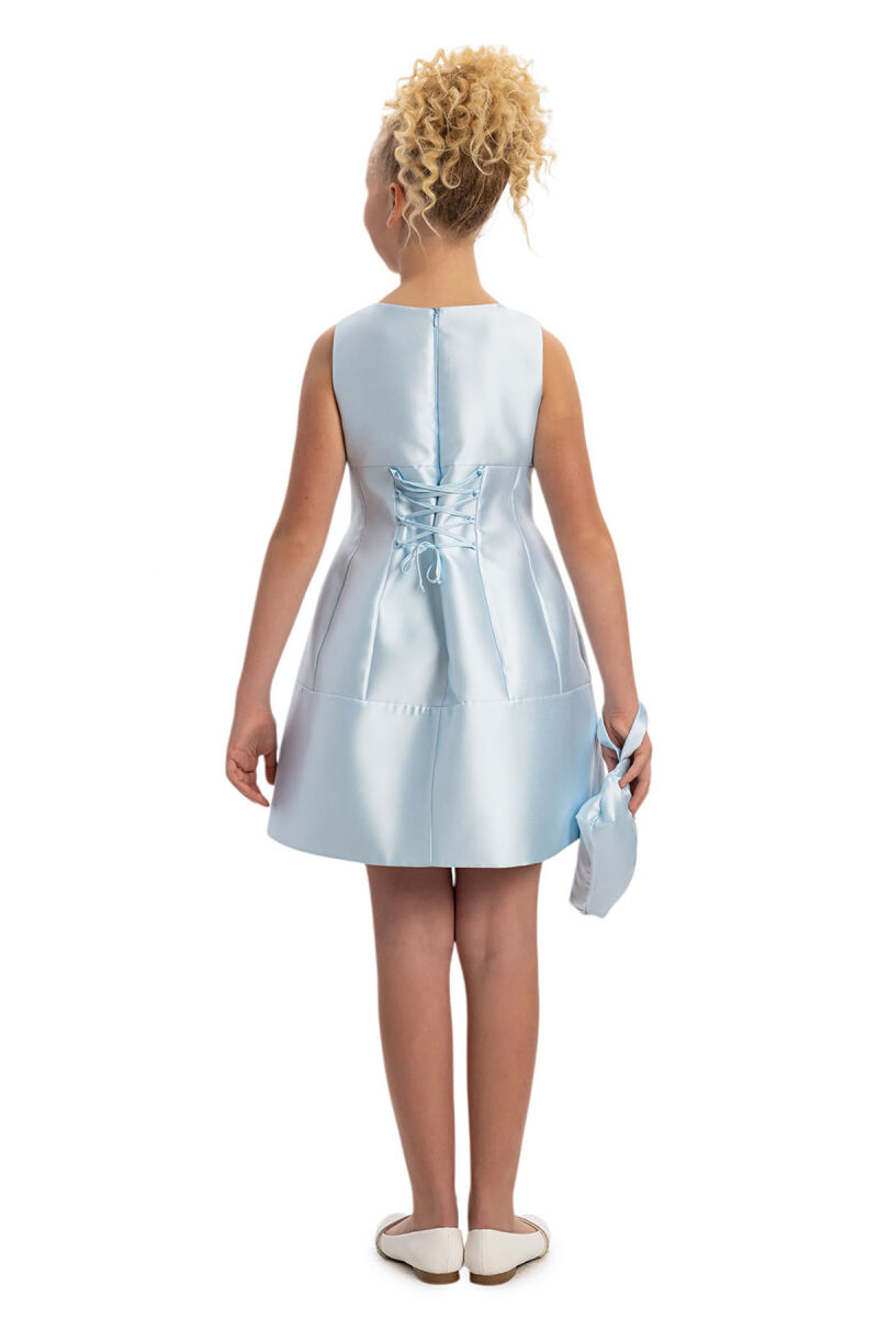 Blue Dress with Matching Bag 8-14 AGE - 8