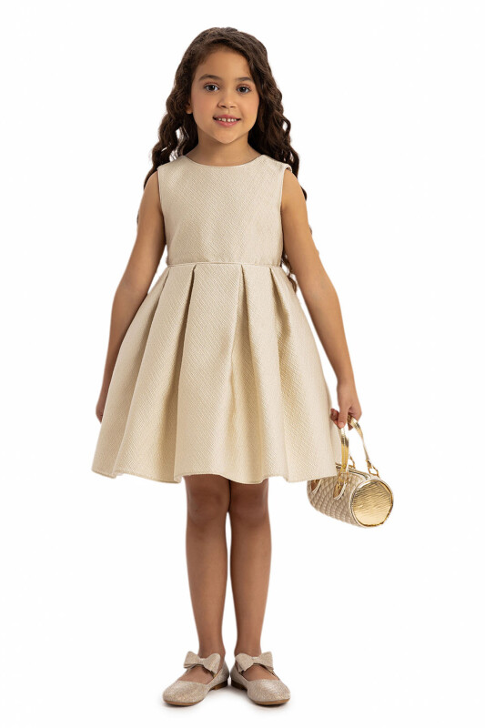 Beige Chic Dress with Matching Jacket and Bag 3-7 AGE - 9