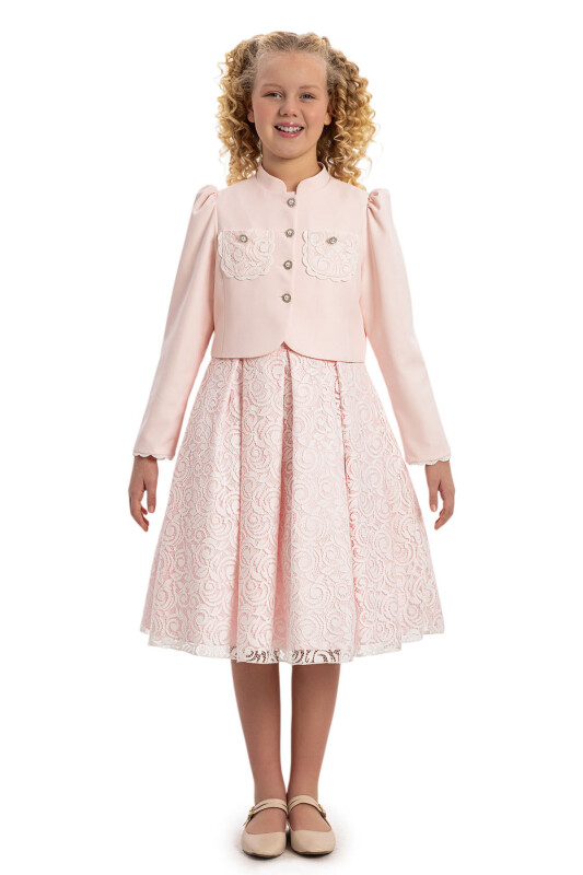 Powder Lace Dress with Bolero 8-14 AGE 