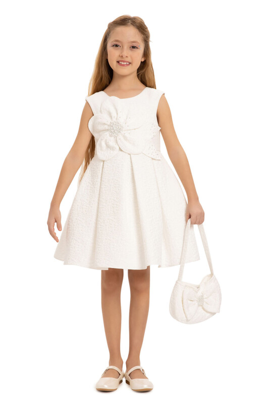 Ecru Dress with Matching Bag 3-7 AGE - 4