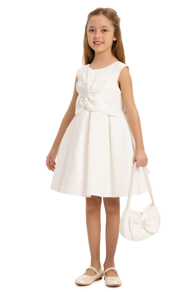 Ecru Dress with Matching Bag 3-7 AGE - 5