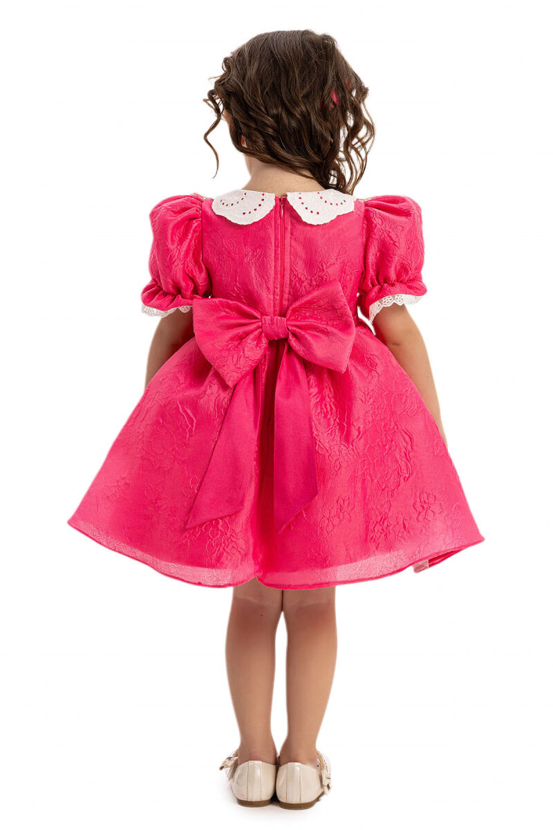 Fuchsia Baby Girl Dress with Hair Accessory 6-24 MONTH - 10