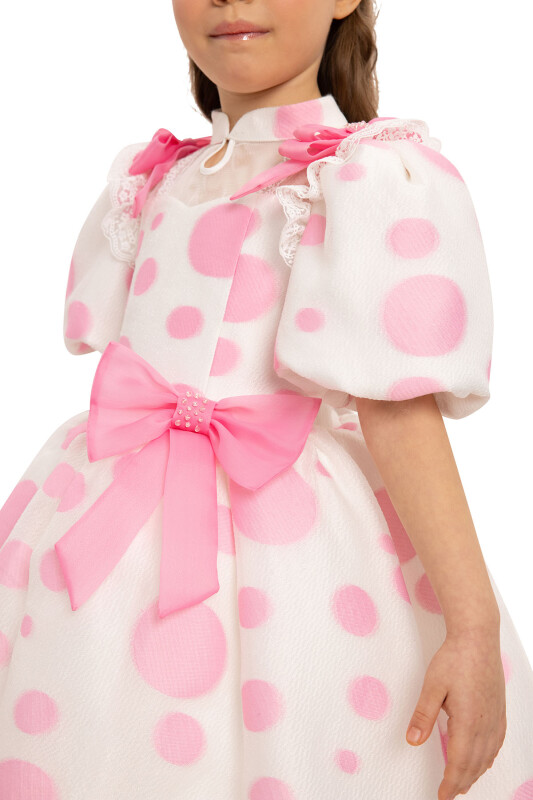 Pink Polka Dot Dress with Hair Accessory 3-7 AGE - 6