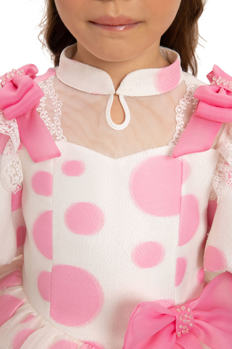 Pink Polka Dot Dress with Hair Accessory 3-7 AGE - 9