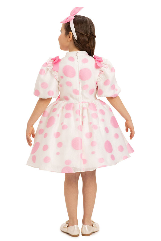 Pink Polka Dot Dress with Hair Accessory 3-7 AGE - 13