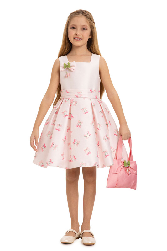 Pink Cherry Dress with Matching Bag 3-7 AGE - 1