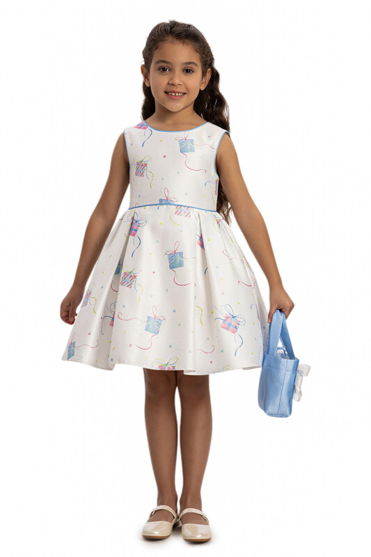 Blue Girl Dress with Bag 3-7 AGE 