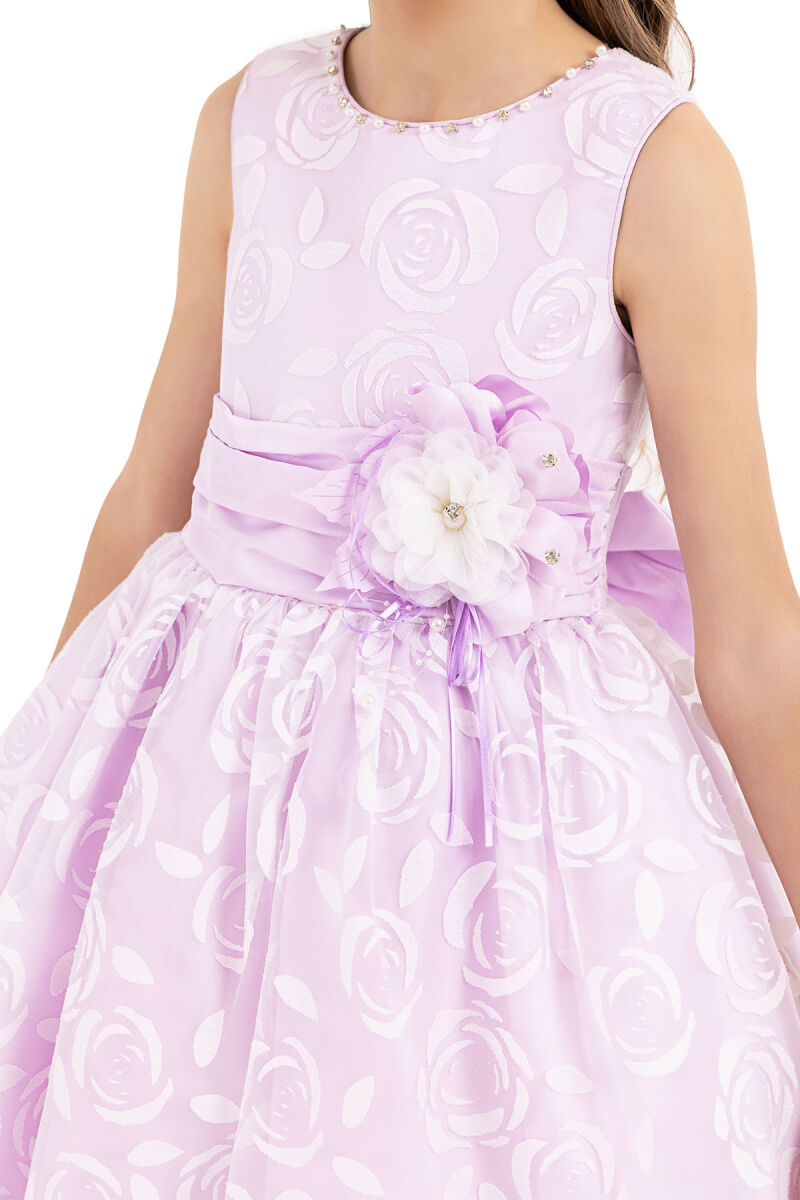 Lilac Sleeveless cutting dress for girls 8-12 AGE 33220PR - 3