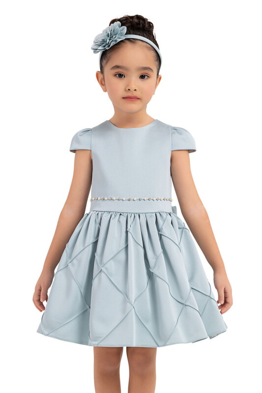 Mint Moon-Sleeved Dress for Girls 2-6 AGE 33176PR - 6