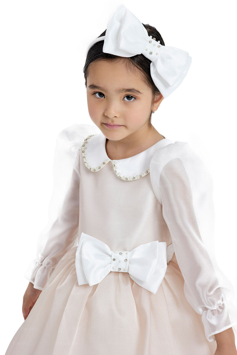 Beige Baby Collared Dress 2-6 AGE 33071PR - 4