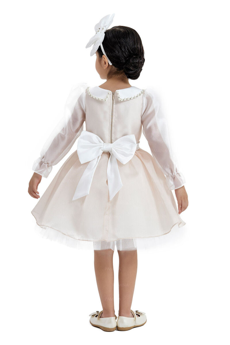 Beige Baby Collared Dress 2-6 AGE 33071PR - 5