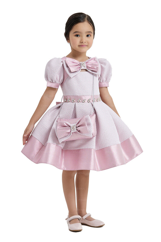 Powder Balloon-Sleeved Dress 2-6 AGE 33020PR - 2