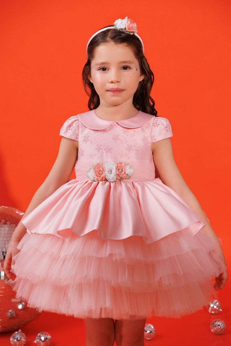 Powder Baby Dress with Hair Accessory (6- 24 Months) 6-24 MONTH 35450PR - 1