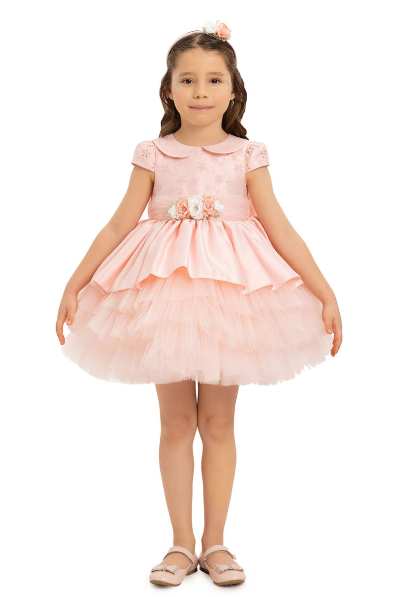 Powder Baby Dress with Hair Accessory (6- 24 Months) 6-24 MONTH 35450PR - 4