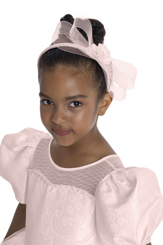 Powder Puff Sleeve Girl's Dress 3-7 AGE 34061PR - 5