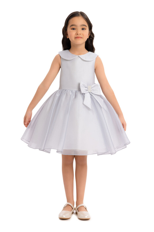 Grey Baby Collar Girls Dress 3-7 AGE 34133PR - 2