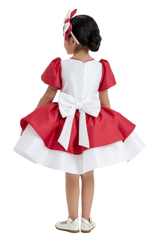 Red Balloon-Sleeved Dress 2-6 AGE 33042PR - 5