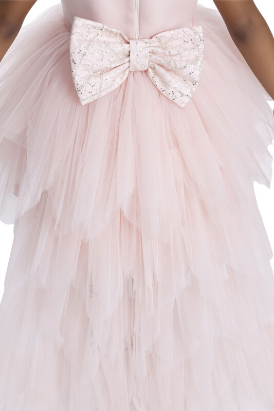 Powder Layered Ruffled Girl's Dress 3-7 AGE 34148PR - 10