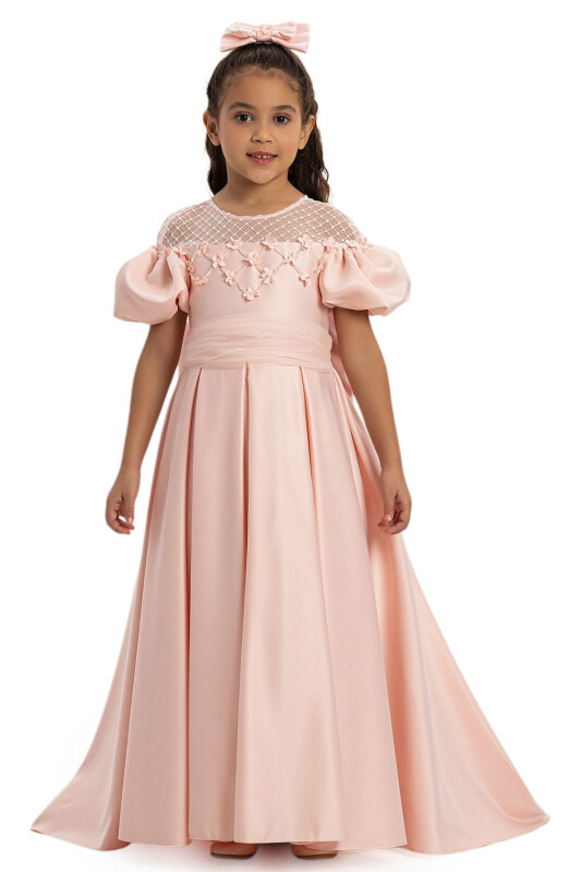 Powder Satin Girls Dress 3-7 AGE 35182PR - 1