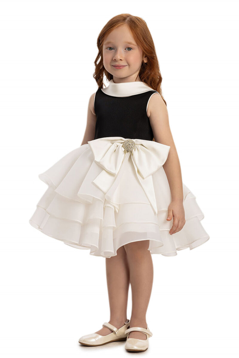 Ecru Baby Girl Satin Dress 6-24 MONTH 35180PR - 4