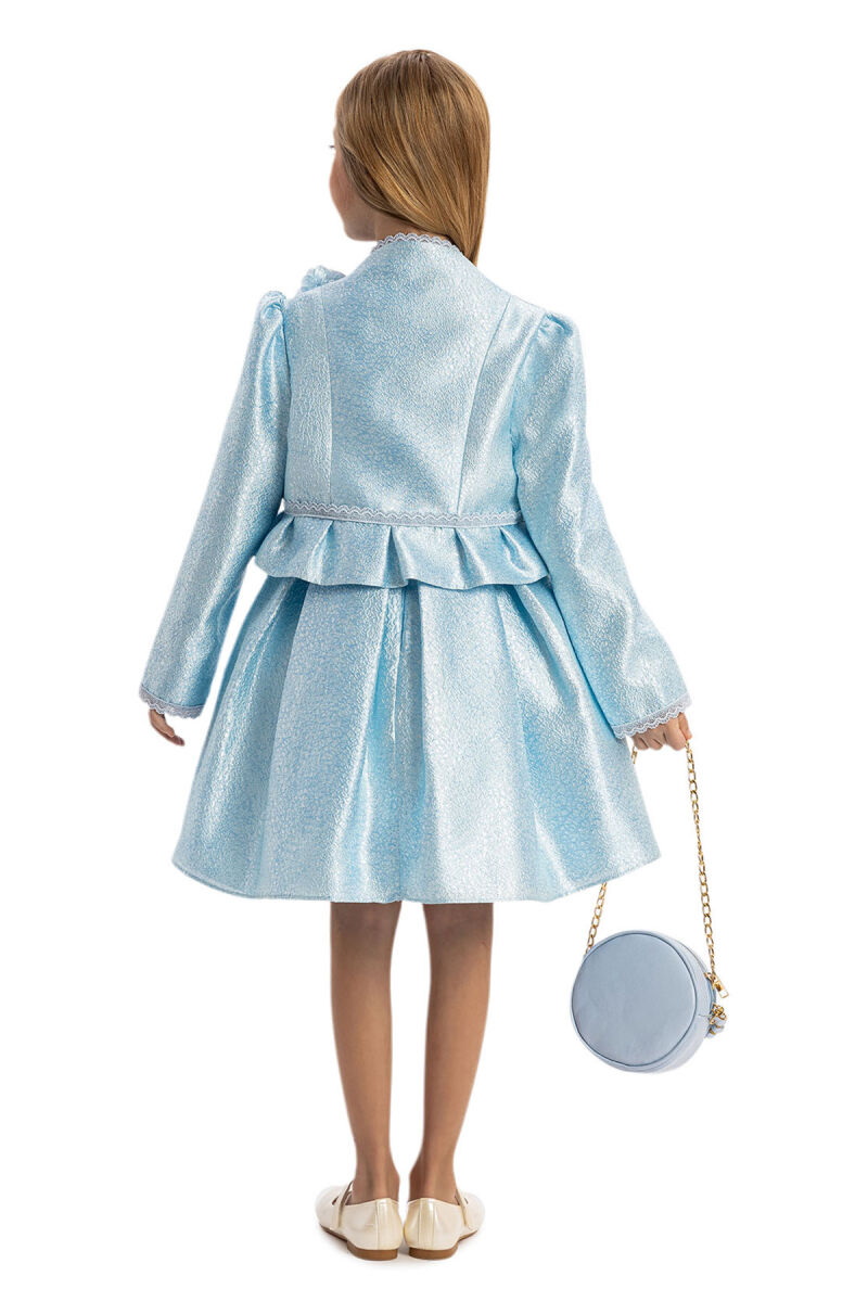 Blue Girls Set with Bolero and Matching Bag 3-7 AGE 35350PR - 7