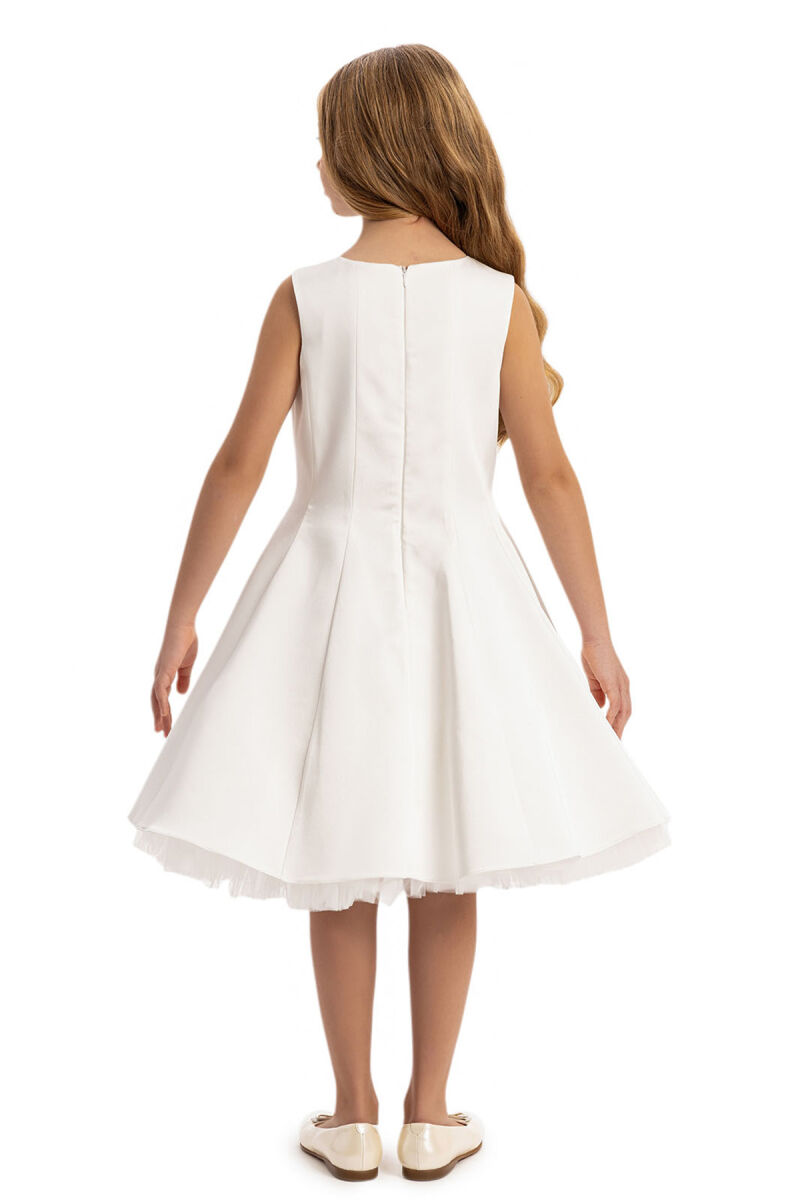 Ecru Girls Dress with Removable Cape 8-14 AGE 35080PR - 8