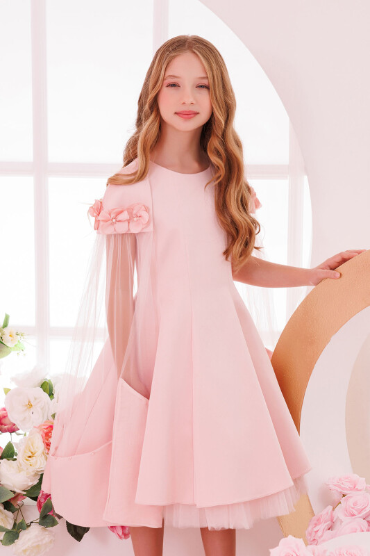 Powder Girls Dress with Removable Cape 8-14 AGE 35080PR 